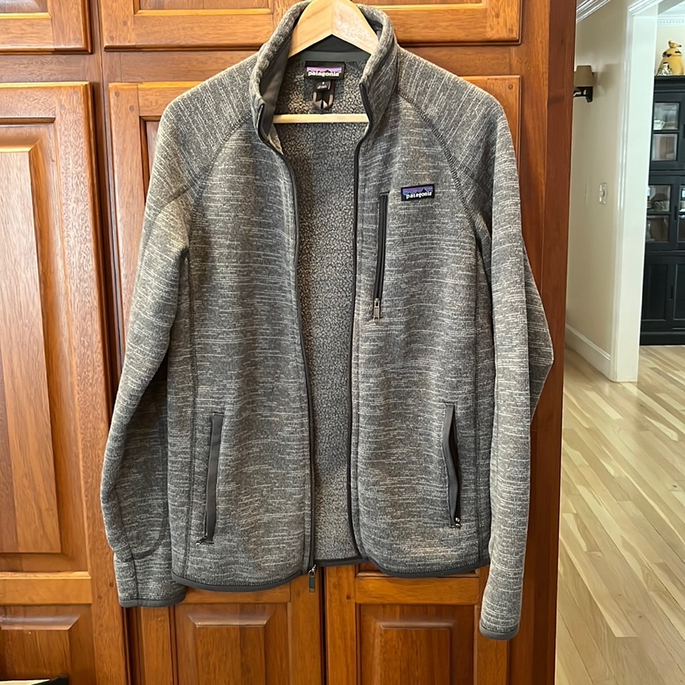 Mens Patagonia better sweater full zip nickel size small